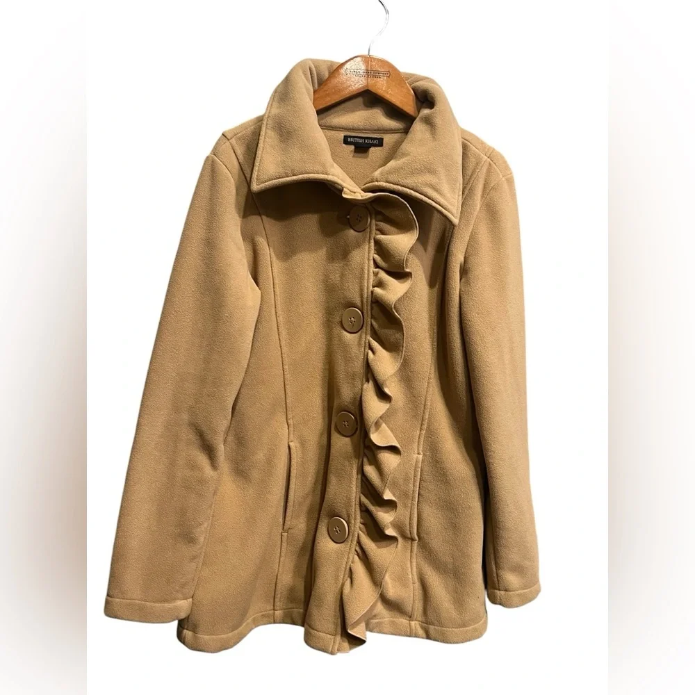 Fleece Ruffle Jacket Coat - Picture 3 of 14